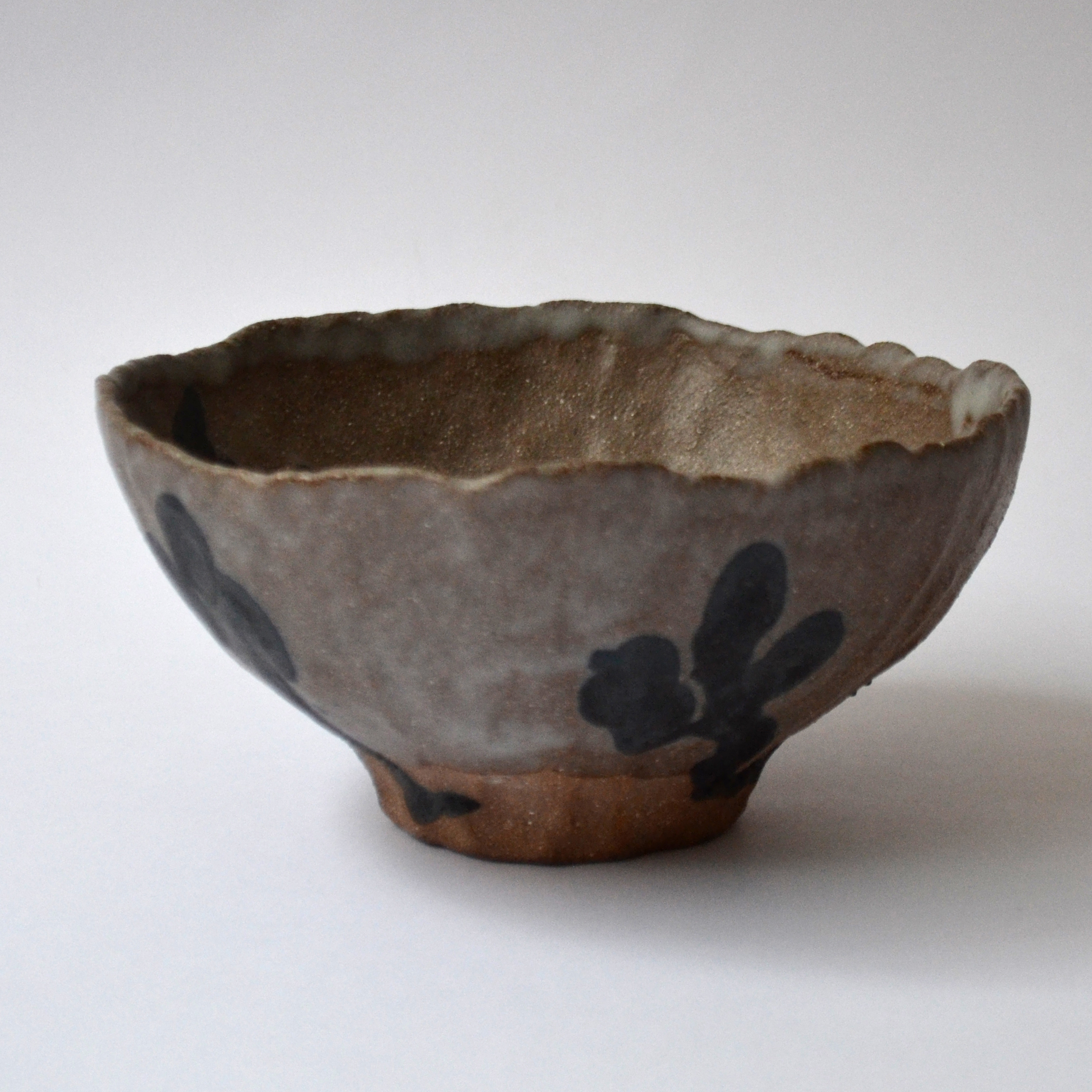 grey navy stoneware bowl